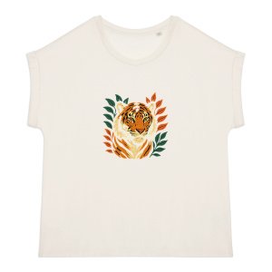 'Wild Animal' Cuffed Sleeve T-Shirt Women's