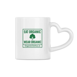 'Eat Organic Wear Organic' - Heart Handle Mug