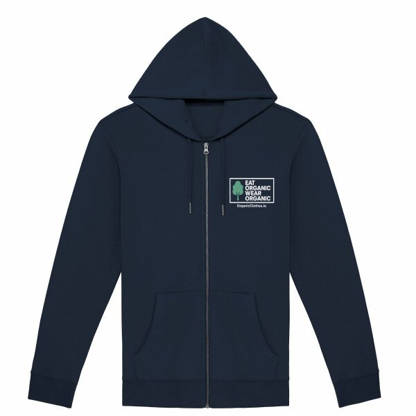 'Eat Organic Wear Organic' - Organic Cotton Zip-Up Hoodie Unisex