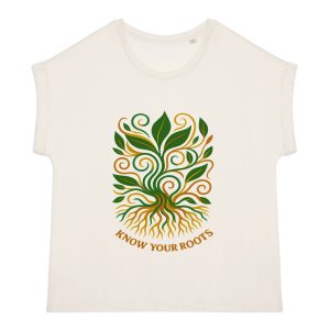'Know Your Roots' Cuffed Sleeve T-Shirt Women's