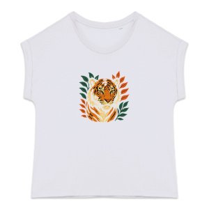 'Wild Animal' Cuffed Sleeve T-Shirt Women's