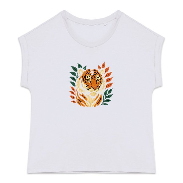 'Wild Animal' Cuffed Sleeve T-Shirt Women's