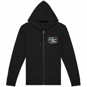 'Eat Organic Wear Organic' - Organic Cotton Zip-Up Hoodie Unisex