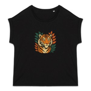'Wild Animal' Cuffed Sleeve T-Shirt Women's