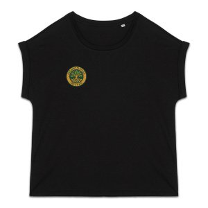 'Organic Badge' Cuffed Sleeve T-Shirt Women's