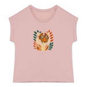 'Wild Animal' Cuffed Sleeve T-Shirt Women's