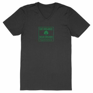 'Eat Organic Wear Organic' - Organic (IC) Cotton V-Neck T-Shirt Men's