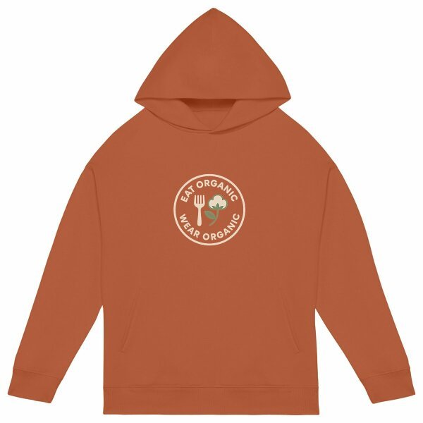 'Eat Organic Wear Organic' - Organic Cotton Oversized Hoodie Unisex