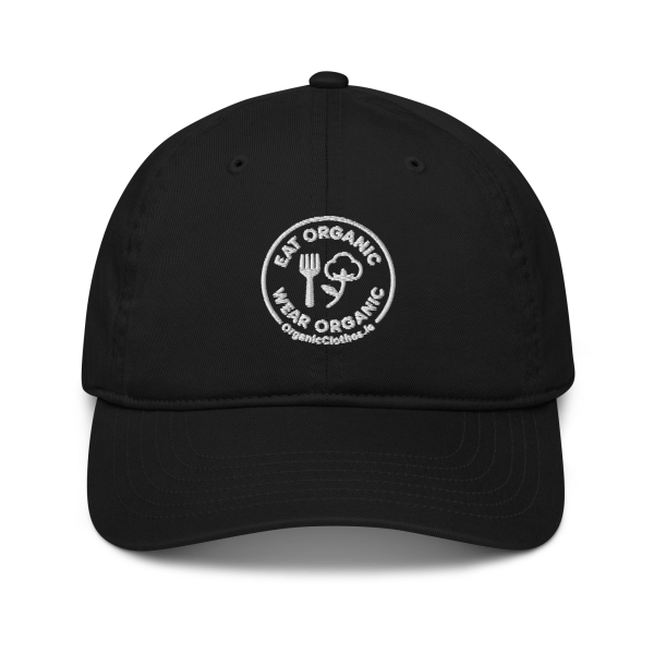 'Eat Organic Wear Organic' - Organic Denim Baseball Cap - Image 2