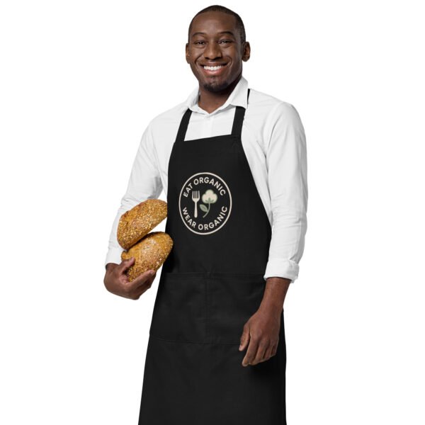 'Eat Organic Wear Organic' - Organic Cotton Apron - Image 3