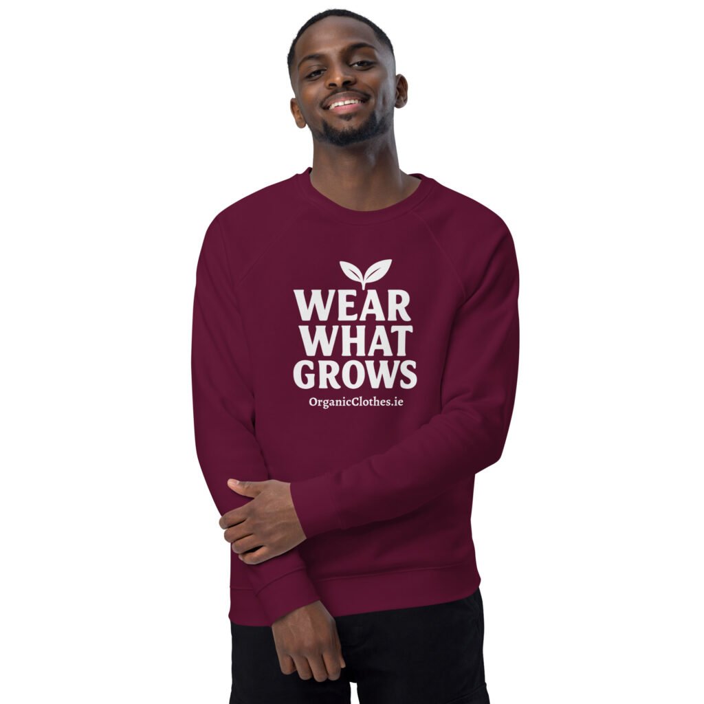 'Wear What Grows' - Organic Cotton Raglan Sweatshirt Unisex
