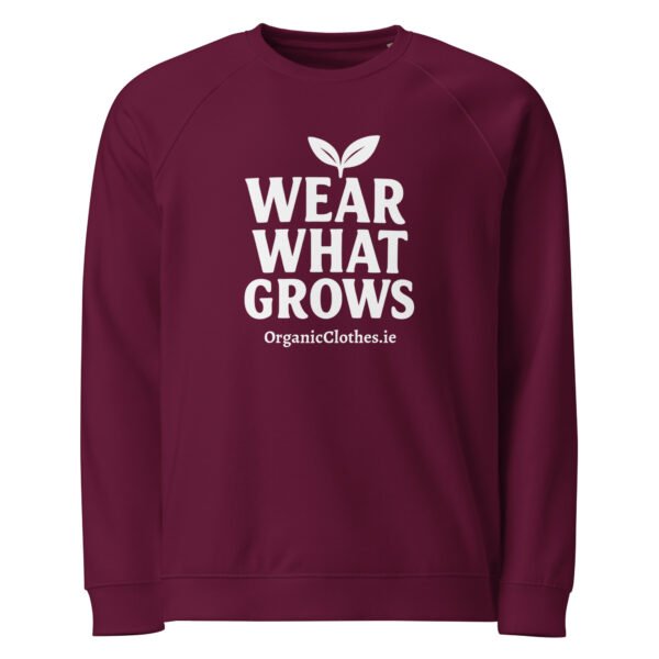 'Wear What Grows' - Organic Cotton Raglan Sweatshirt Unisex - Image 6