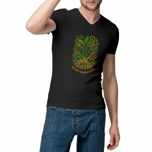 'Know Your Roots' V-Neck T-Shirt Men's