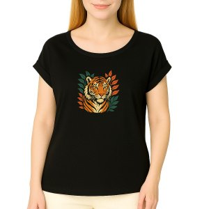 'Wild Animal' Cuffed Sleeve T-Shirt Women's