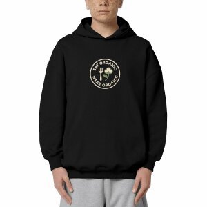'Eat Organic Wear Organic' - Organic Cotton Oversized Hoodie Unisex