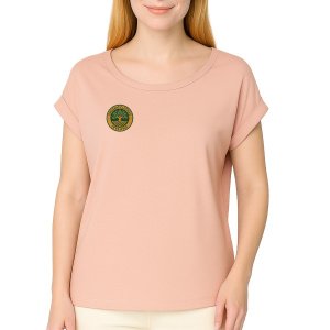 'Organic Badge' Cuffed Sleeve T-Shirt Women's