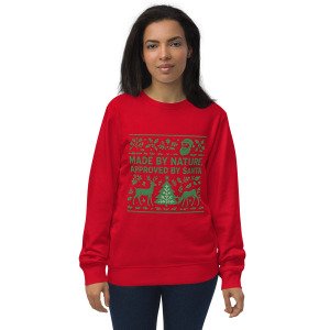 'Made by Nature, Approved by Santa' – Organic Cotton Christmas Sweater Unisex