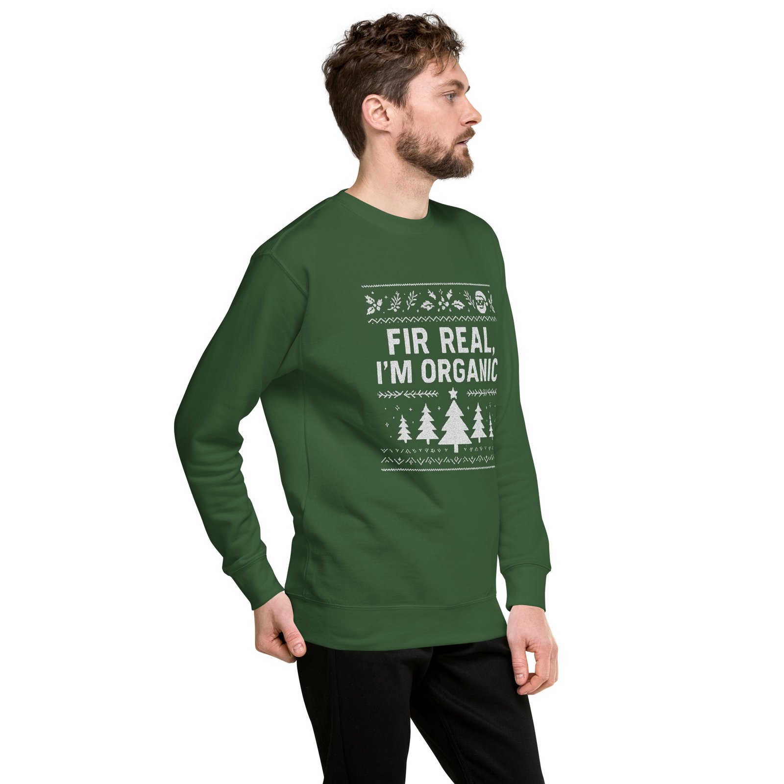 'Fir Real, I'm Organic' – Organic Cotton Christmas Sweater Unisex - Image 6