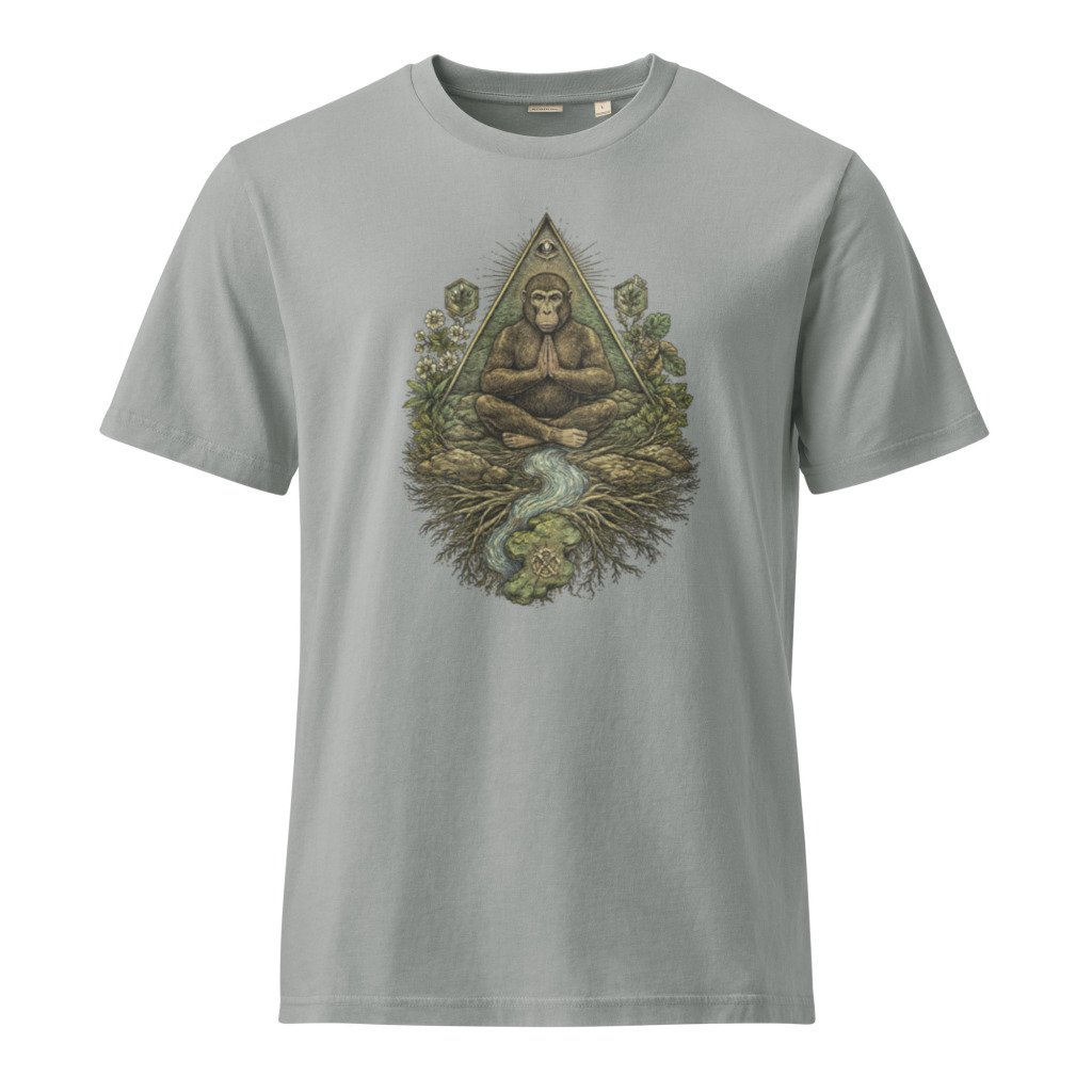 Detail of the original woodland artwork on the OCI Foundation vintage T-shirt